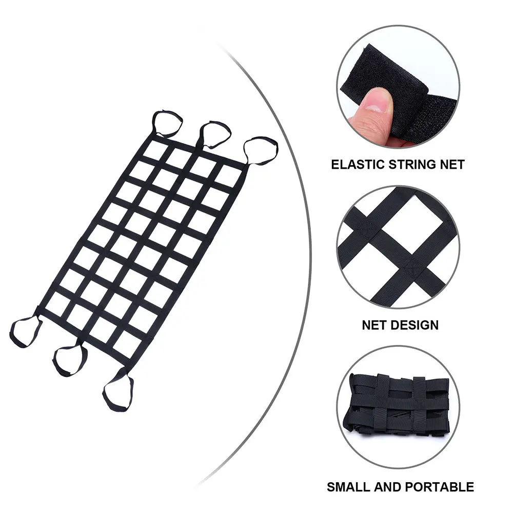 

2Pcs Car Roof Net Heavy Duty Nylon Material Wear Resistant Strong Elastic Luggage Storage Organizer for Vehicle Rooftop Cargo