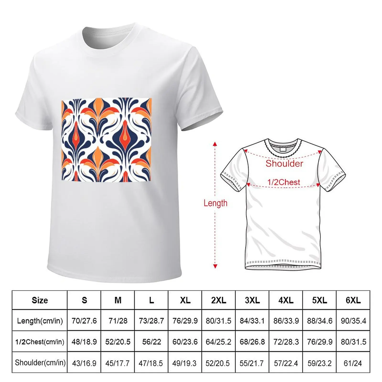 Ogee patterns prints Nostalgic Beauty and Elegance T-shirt vintage clothes blanks men clothing