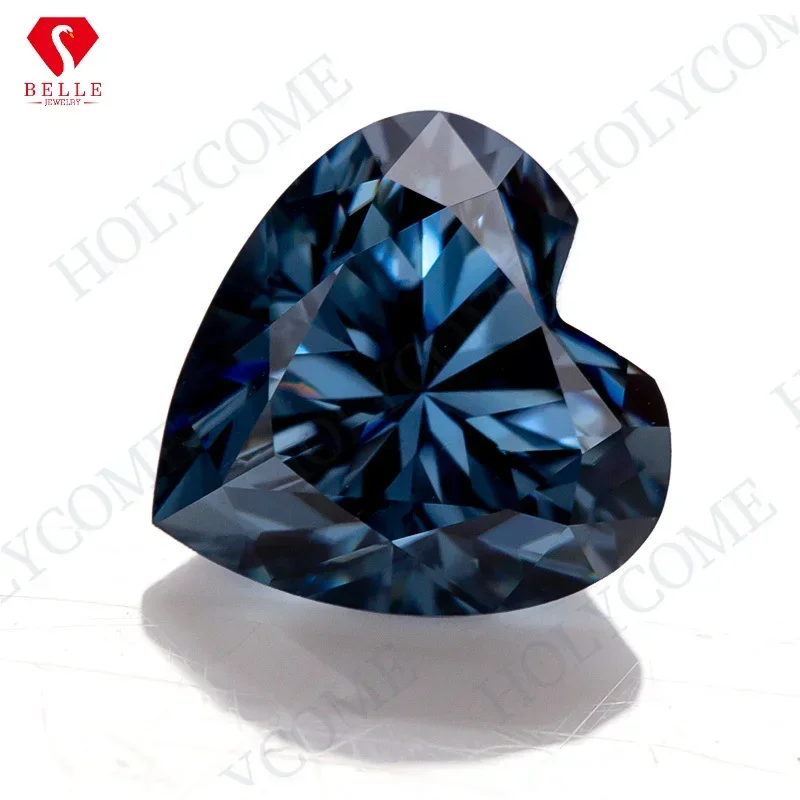 

Moissanite Stone Excellent Vivid Blue Loose Moissanite Brilliant Heart Cut VVS1 GRA Certificated Diamond Bead Jewelry Making Ch