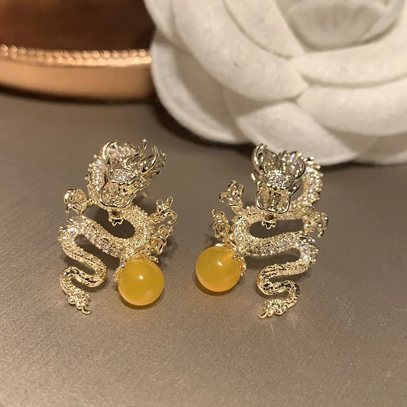 

Bilincolor New Year's Dragon Earrings For Women