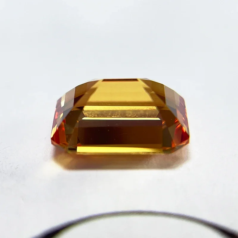 

TOP Lab Grown Sapphire Orange Color Emerald Cut VVS1 Selectable AGL Certificate Gemstone Charms Beads DIY Jewelry Making Materia