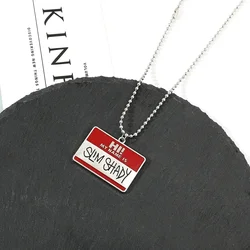 2024 Hip Hop Rock Biżuteria Square Slim Shady Pendant Drop Shipping No Fade Hippie Choke Naszyjnik Ball Chain Necklace Fashion