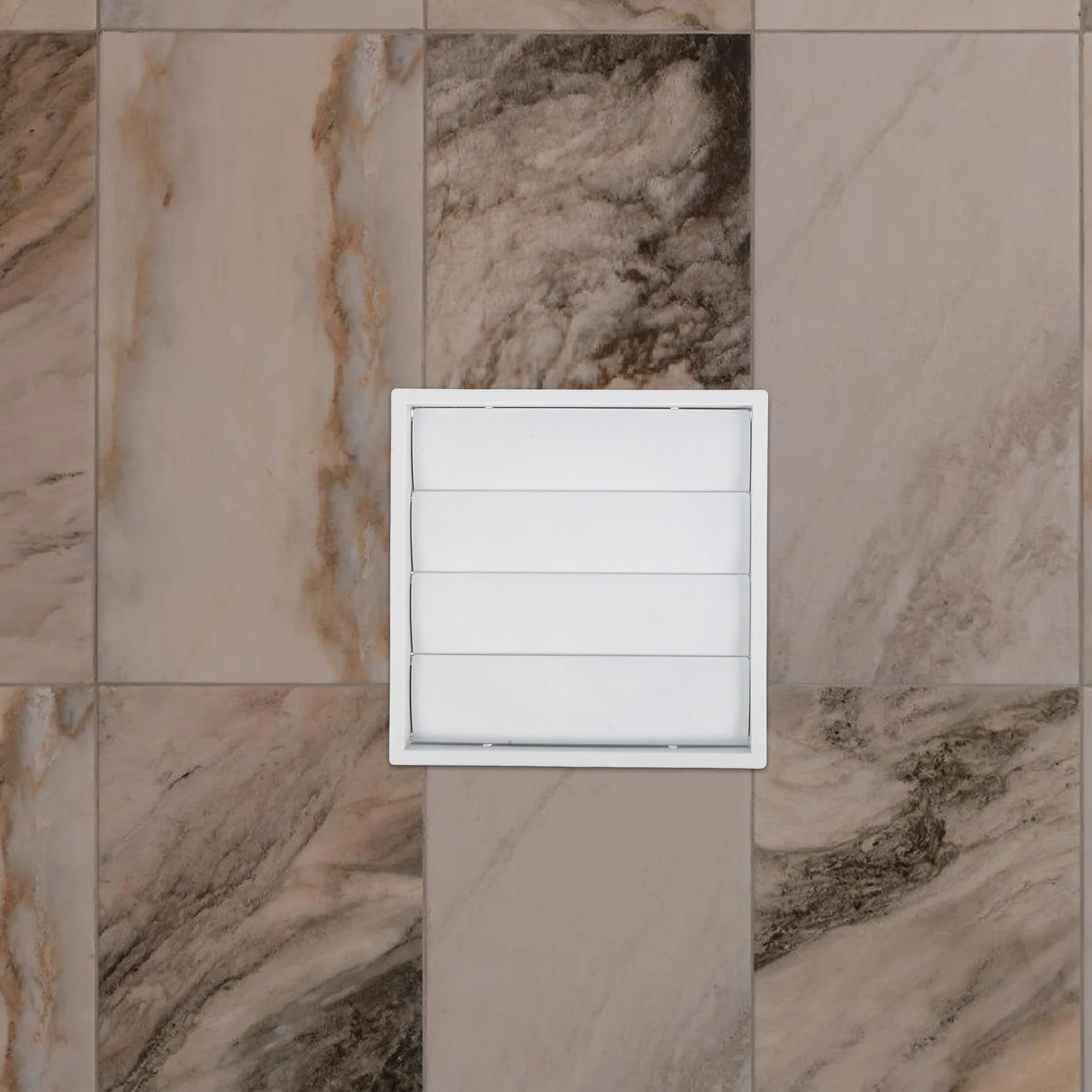 

Square Rainproof Wind Hood Air Vent Cover White Wall Mount Duct Shutter Louvered Dryer Fan Booster Grille Pipe Cap Ventilation