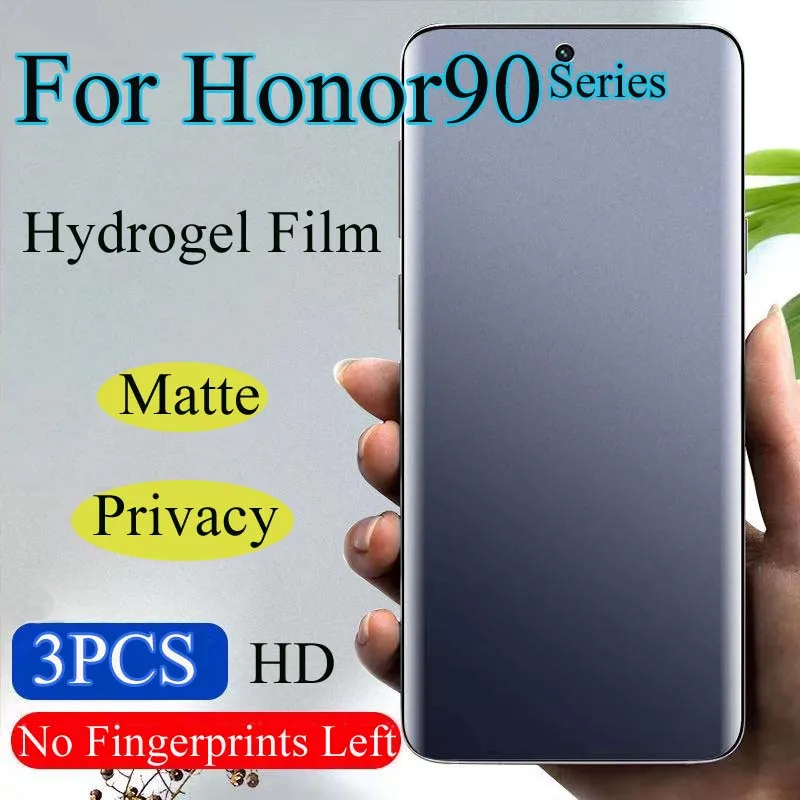 Honor90 Matte Screen Protector For Honor 90 Pro Privacy Hydrogel Film Honor90Pro Soft HD Anti-Peeping Full Coverage Blue Light