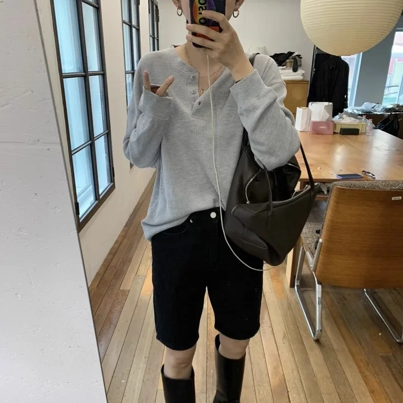 Loose Casual  Color round Ne Long Sve Hoodie Nice2025 Autumn Collection Comfortable Breathable Women's Sweatirt