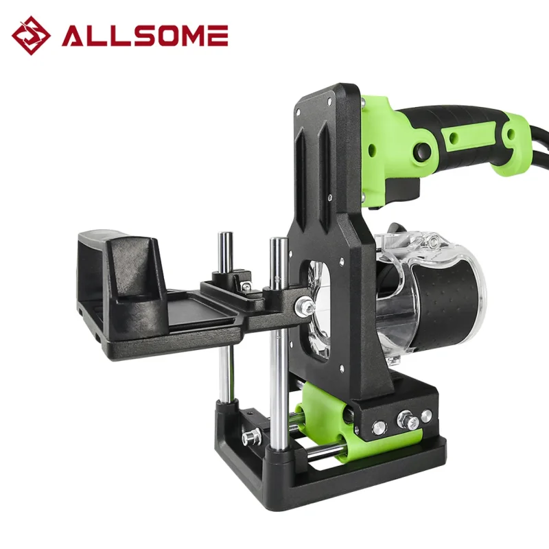 Allsome 2 in 1 Woodworking Slotting Machine Bracket, Wood Trimming Machine Bracket Aluminum Alloy Wood Trimmer Router Support