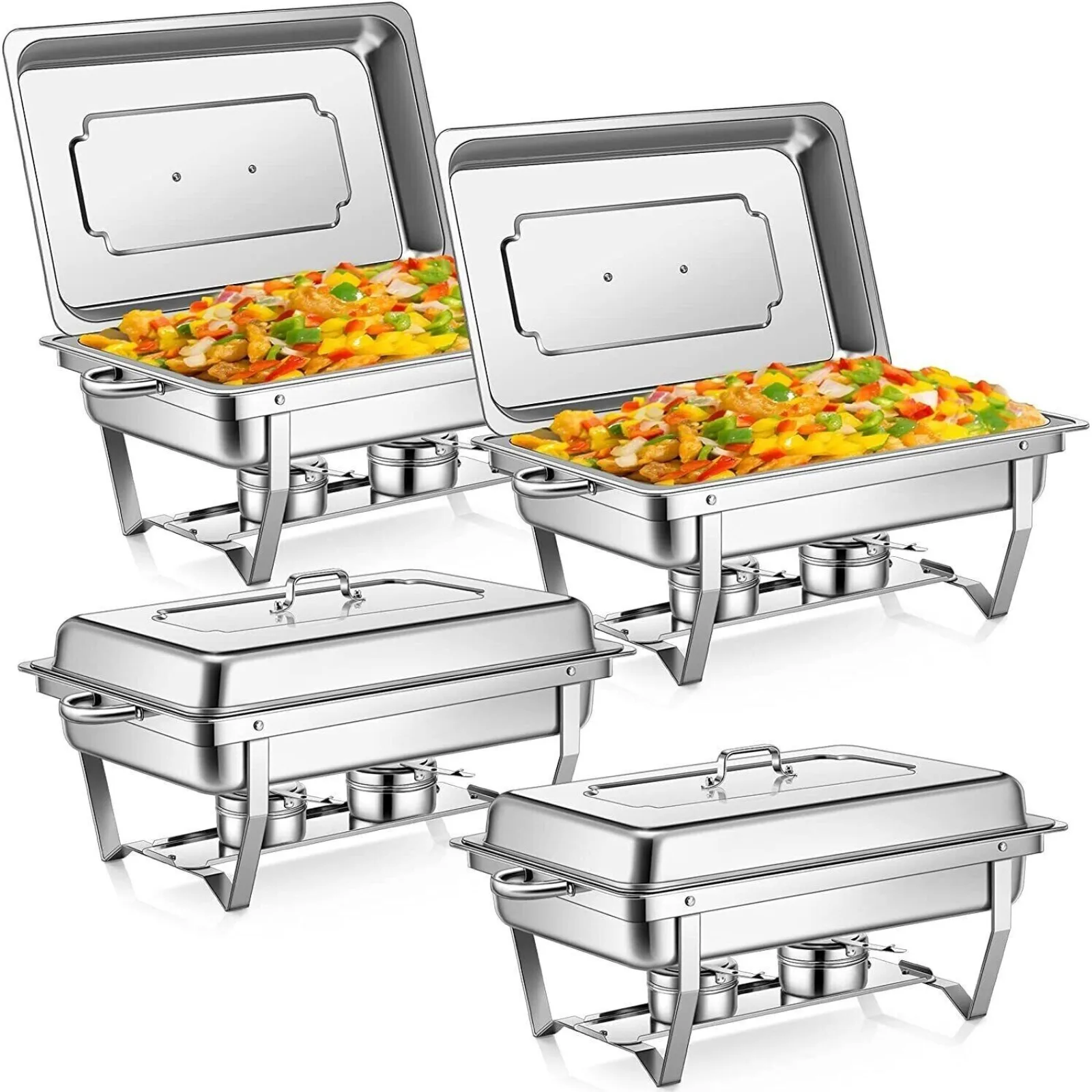 

Chafing Dish Buffet Set 4 Pack 13.7 QT Stainless Steel Chafer for Catering United States