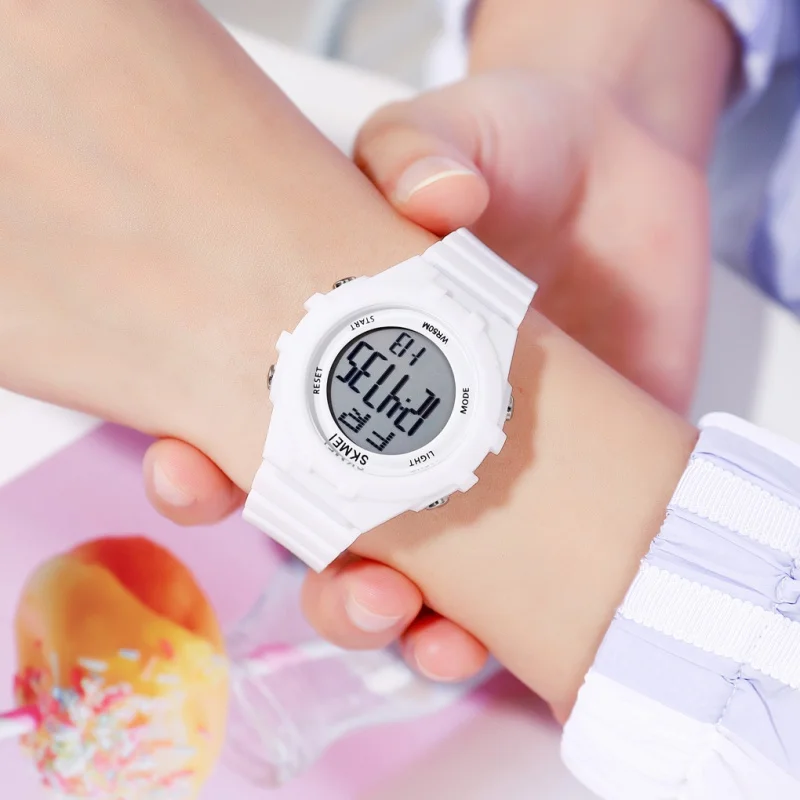 Fashion Skmei Multi-Functional Children's Electronic Watch Colorful LED Backlight Sports Watch Silicone Student Watch