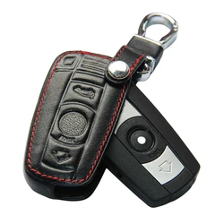 For Bmw Leather Case For Bmw E90 E30 E60 E34 E36 E38 E39 E46 118 220 M235 320 328 428 435 528 X1 X3 Chaveiro Black Key Cover