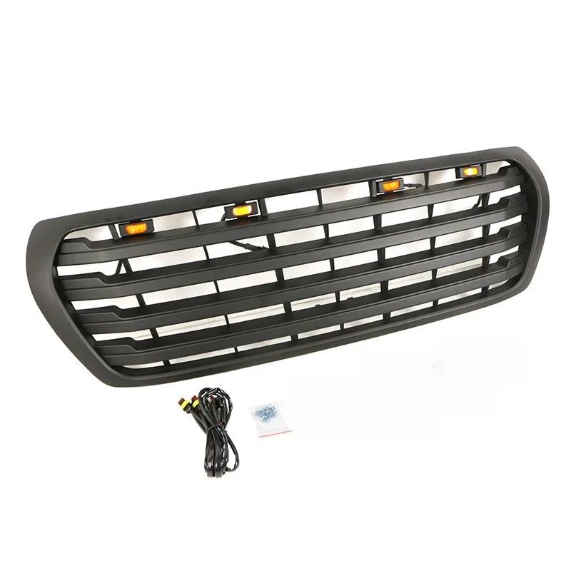 

Matte Black Front Bumper Grille for Toyota Land Cruiser LC200 2007-2015 Racing Hood Mesh Grills With Light