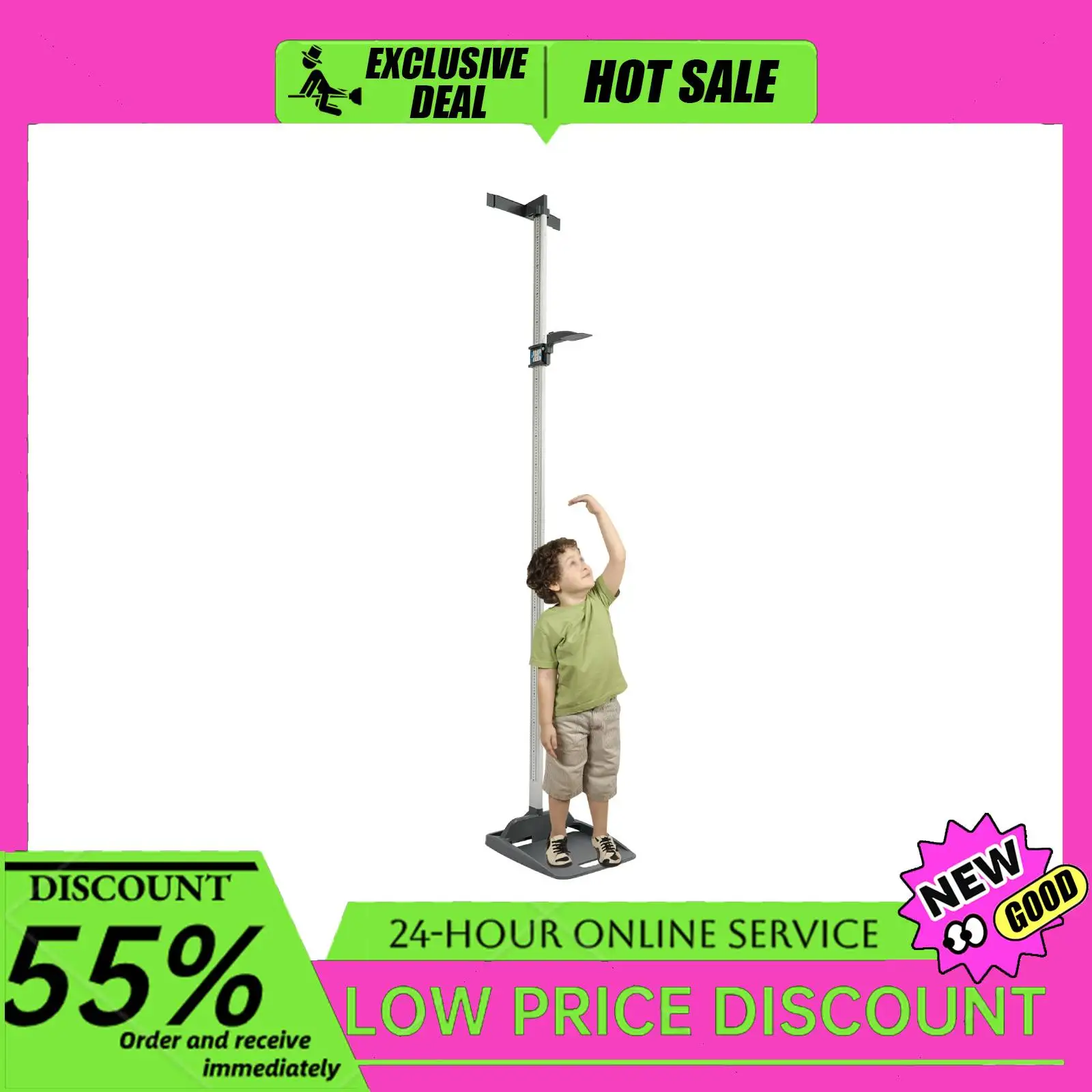 

Портативный инструмент для измерения высоты 7,87-85,43 дюйма из алюминиевого сплава ABS со стабильной основой для детей/взрослых дома/тренажерного зала