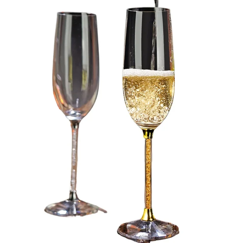 

French champagne glass, crystal wine goblet