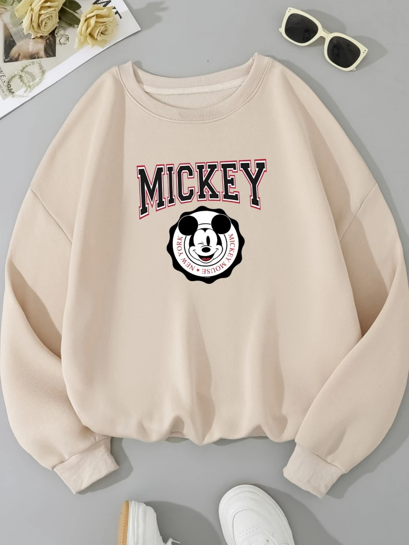 Disney Mickey Mouse Avatar Print Pattern Hoodie, Autumn and Winter Pure Cotton Soft, Warm, Comfortable and Fashionable Hoodie