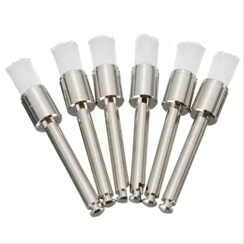 

100pcs/Pack Dental Lab Nylon Small Latch/Taper Polishing Polisher Prophylaxis Soft Brushes Dentist Products 0.6cm Brus White Fla