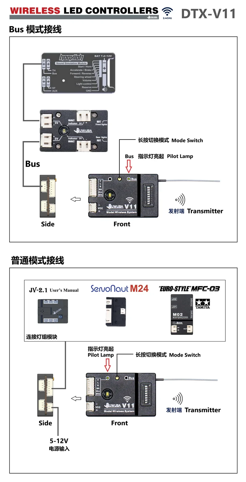 ระบบควบคุมไฟไร้สาย 1 ชุด สำหรับรถบรรทุก Tamiya RC 1/14 รถพ่วง รถดัมพ์ Scania Benz Volvo MAN อะไหล่ DIY