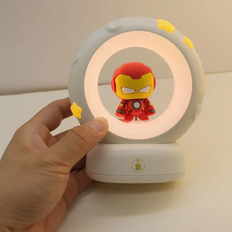 Marvel  Iron Man  Cartoon Children's Night Light Creative Personality Male Bedroom Desk Lamp Desktop Ornament Gift Wholesale