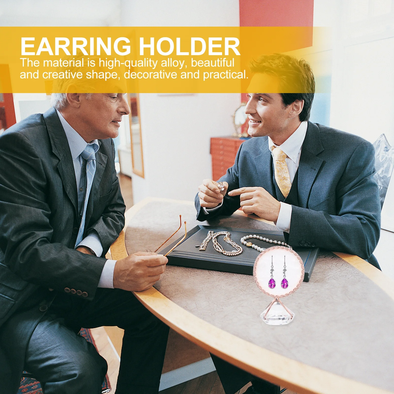 لوح عرض القرط الأنيق، مادة سبيكة عالية الجودة، تلميع سلس، حامل عرض القرط الشفاف، حامل ترصيع الأذن #1