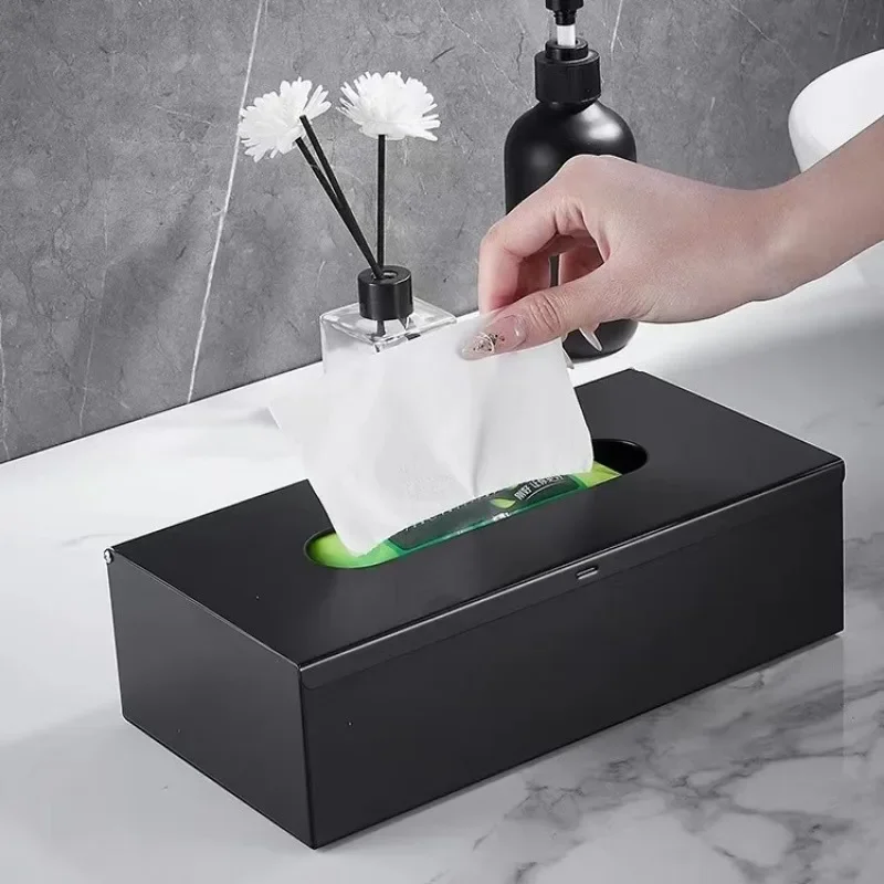 

Highend Luxury Stainless Steel Desktop Tissue Box Can Wall Living Room Restaurant Office Desktop Storage Tissue Box Home Decor