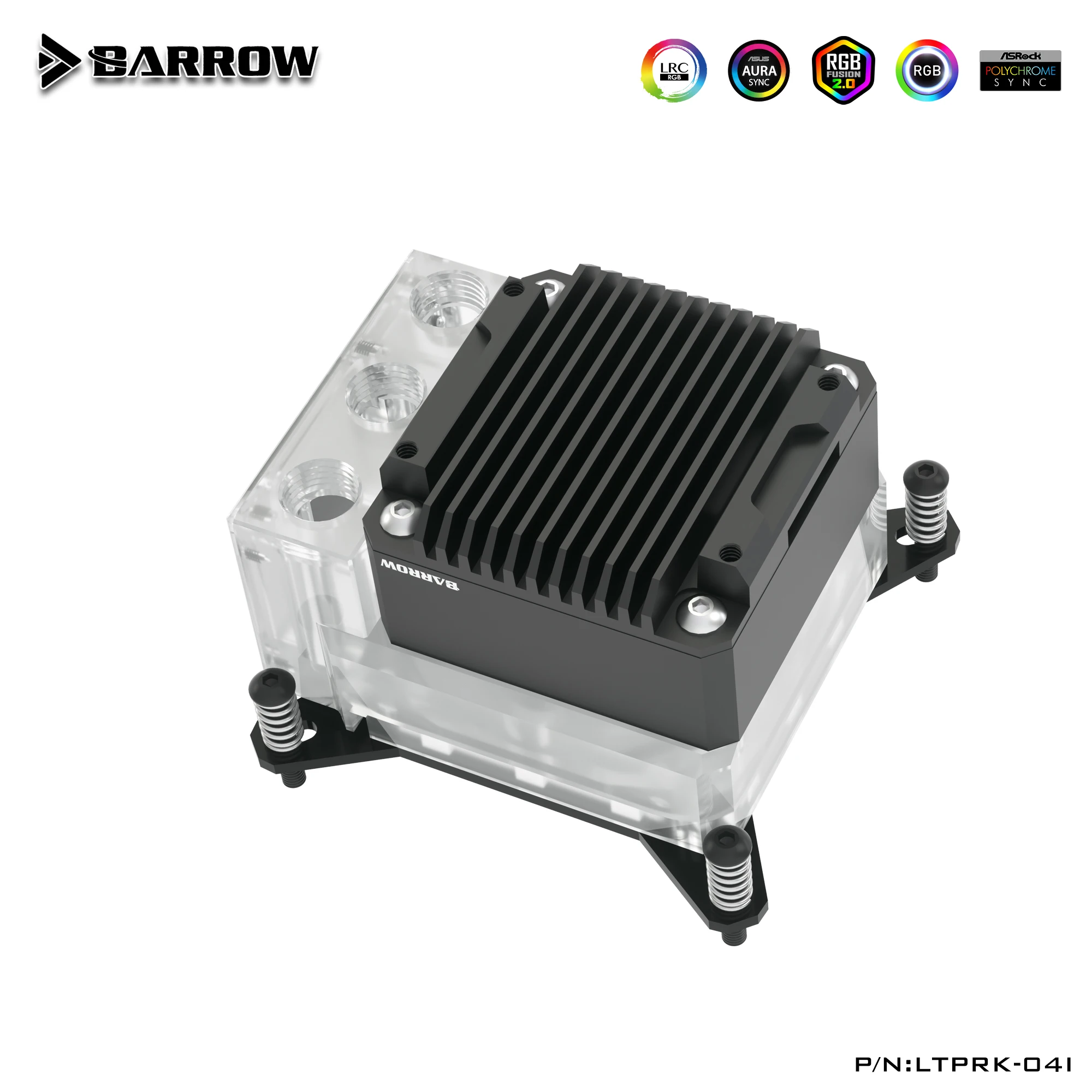 Barrowch CPU Water Cooling Block Pump Reservoir Three In One,17W PWM Intelligent Pump,OLED Digital Display,FBLTPRK-04I/LTPRK-04I
