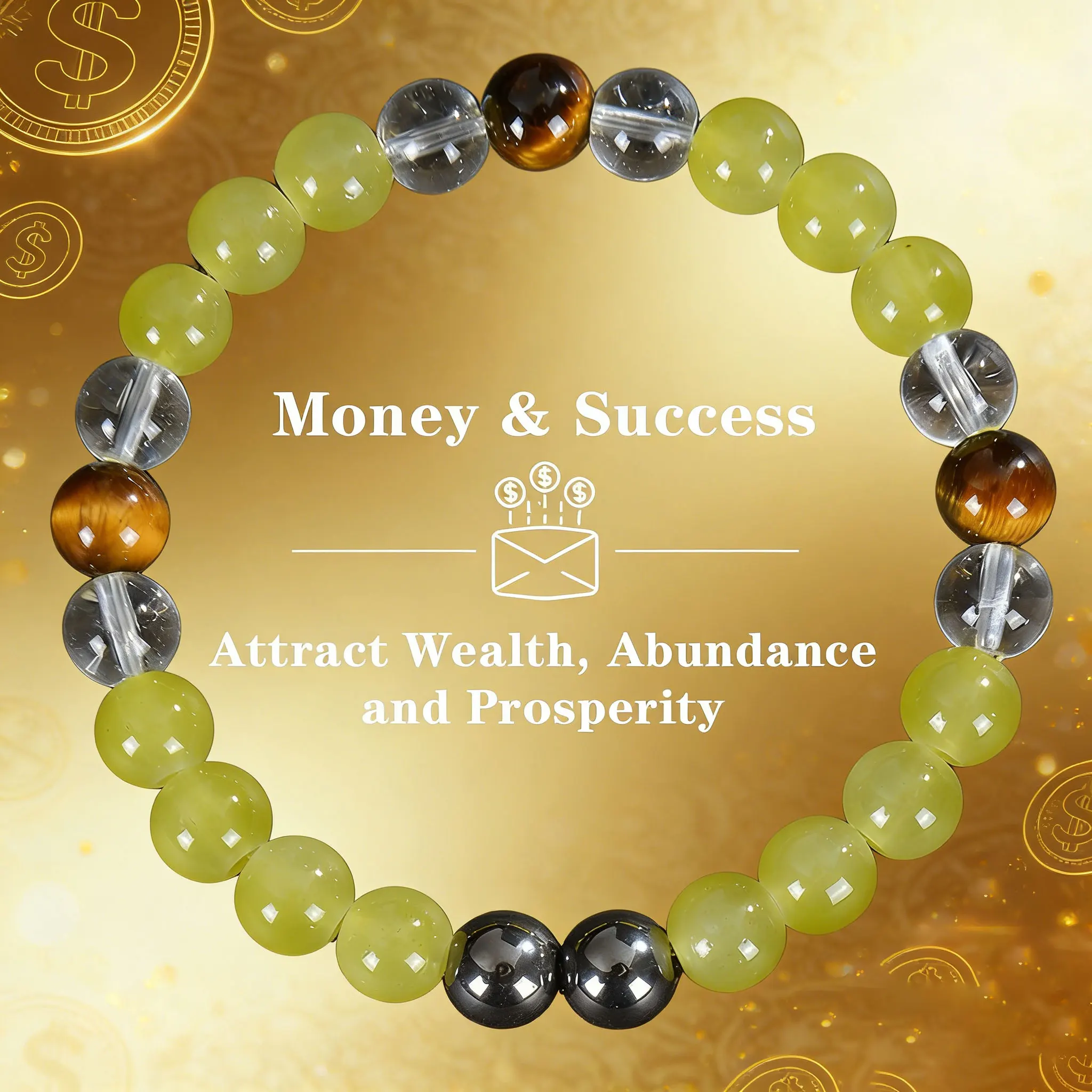 Money Good Luck Energy Jewelry Natural Citrine Tigers Eye Stone Bracelet Women Men Daily Wear Accessories Birthday Festival Gift