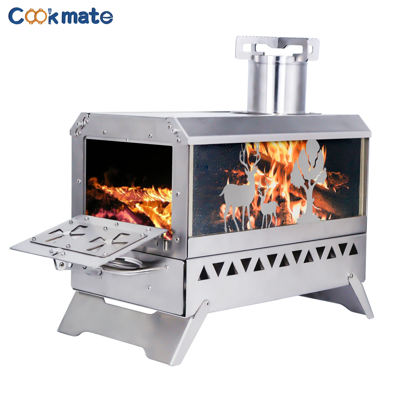 

Outdoor Stainless Steel Firewood Stove Winter Camping Quick Install Ultralight for Outdoor Camping Backpacking BBQ Hiking Picnic