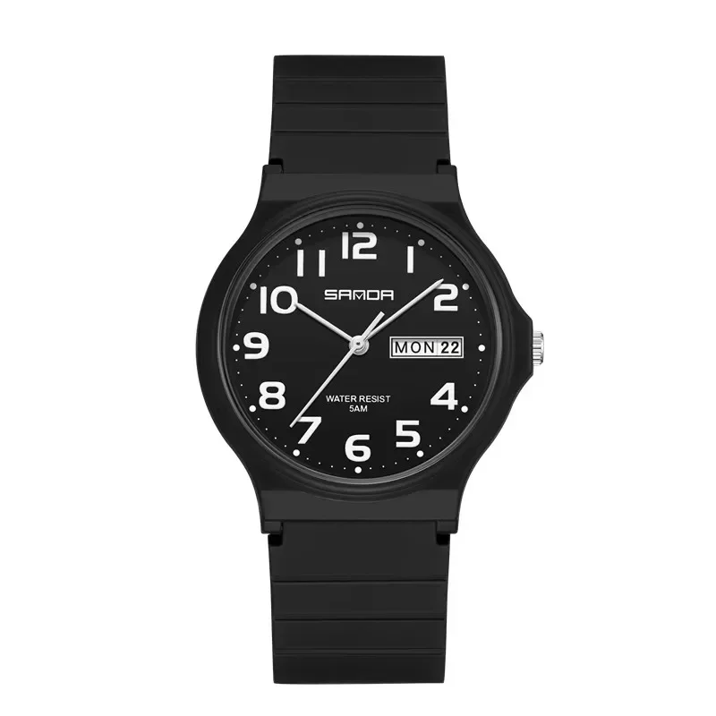 Reloj SANDA para amantes de la moda, relojes de cuarzo elegantes para hombres y mujeres, reloj de pulsera a juego resistente al agua y a los golpes, reloj escolar para niños y niñas A6060