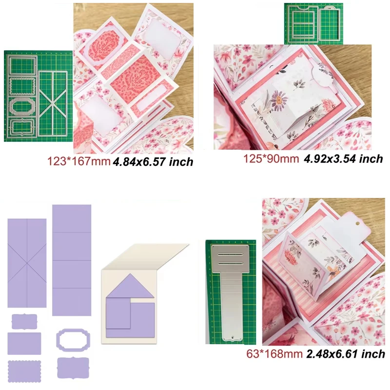 

（3 Style）EXPLODING BOX TWIST POP MECHANISM Metal Cutting Dies Scrapbooking Stencils Paper Mould Blade Punch Card Making Die Cuts