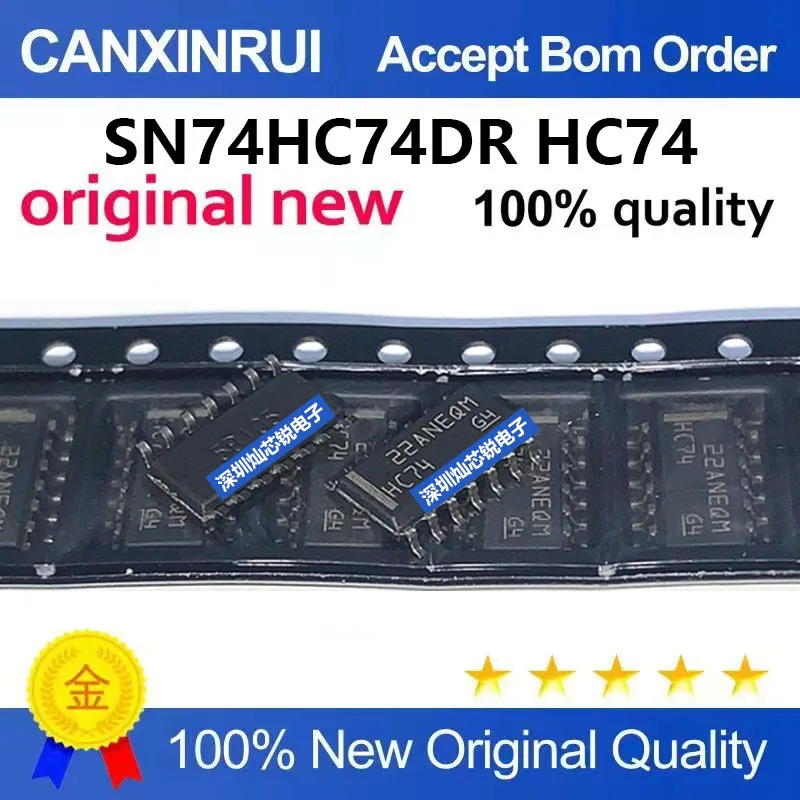 (5-100pieces)Brand new original SN74HC74DR, silk-screen HC74, SOP14 surface-mount logic manager integrated circuit
