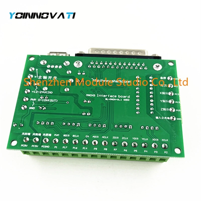 5 Axis CNC Interface Adapter Breakout Board for Stepper Motor Driver Mach3 +USB Cable LPT Cable step motor