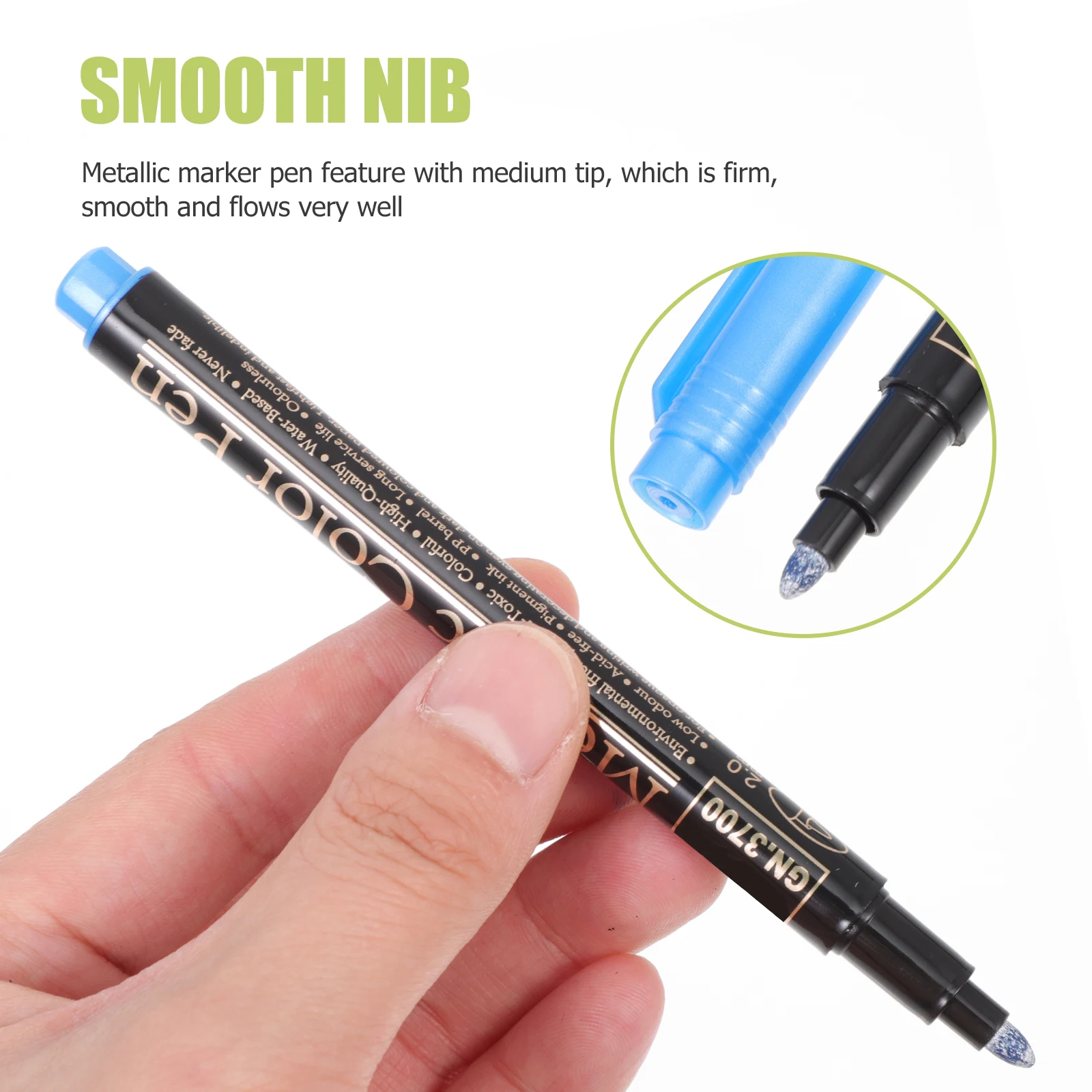 

20Pcs Metallic Marker Pens Premium Material Medium Tip for DIY Diary Journal Scrapbooking Painting Metallic Color Pen