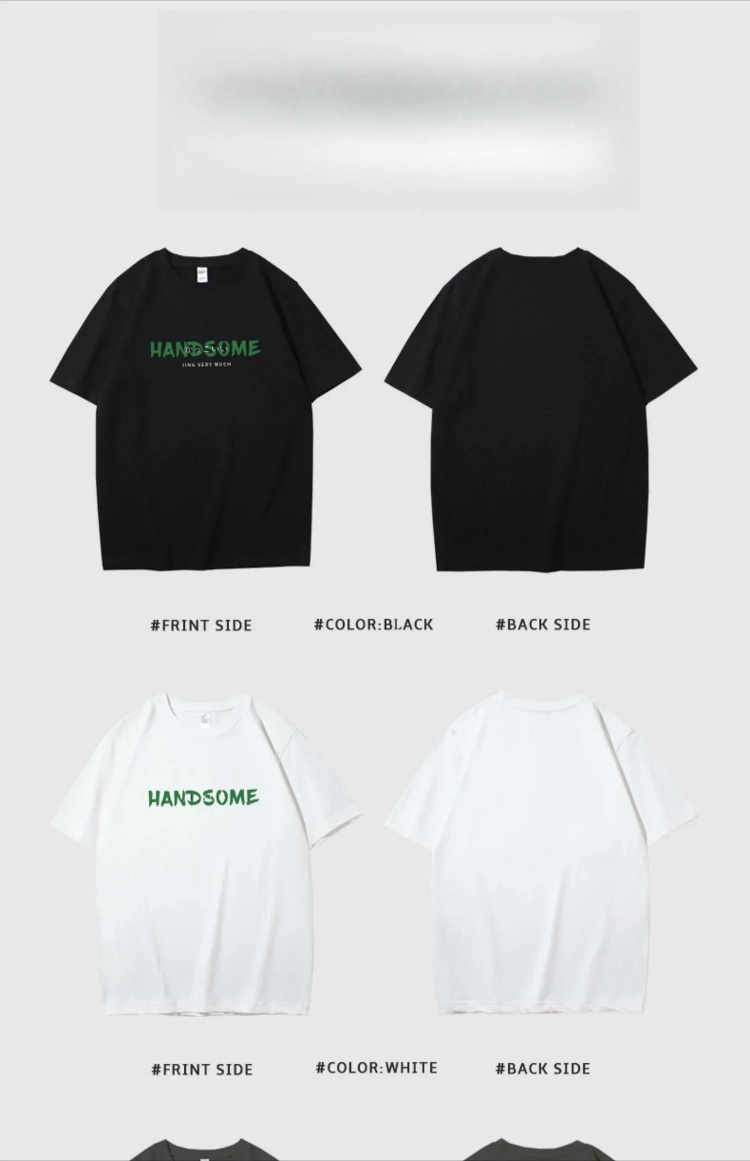 

Pure Cotton Short-sleeved 100% Pure Cotton Printed T-shirt Simple Summer Cool Trendy Lapel Men's Fashion Fashion Couple Ins New