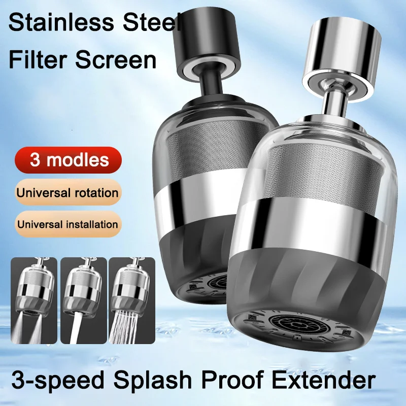 Universal 360 Rotate Kitchen Faucet Extender Aerator Plastic Splash Filter Kitchen Washbasin Faucet Bubbler Nozzle Aerator