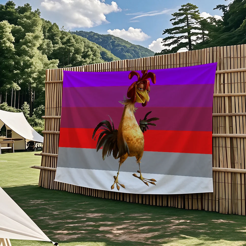 Chicken Joe Surfs Up Lustiges Meme Abstrakte Cartoon-Flagge Wandteppiche Outdoor-Partys Schlafzimmer Wohnzimmer Studentenzimmer Wanddekoration – Detail 5