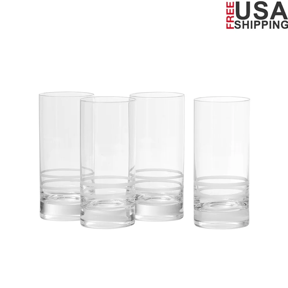 

Professional Bartending Glassware Tritan Collins Longdrink Iced Beverage 16.2oz Etched Stovepipe Shape Thermal Shock Resistant