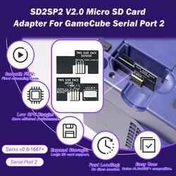 Adaptateur de carte de remplacement SD2éventuelles 2 V 2.0, lecteur de carte pour NGC SD2éventuelles 2, SDLoad, délibérément cube, port série 2, FMV lisse, faible utilisation du processeur