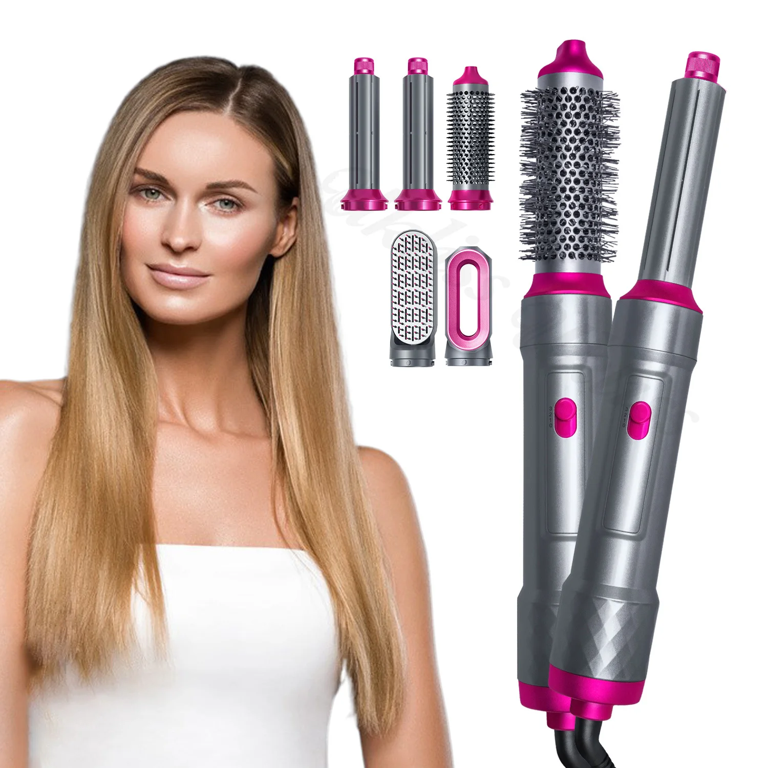 

Professional Multi-functional 5 in 1 Hair Straightening Brush Electric Hot Air Brush Portable Hair Dryer Brush Hotels