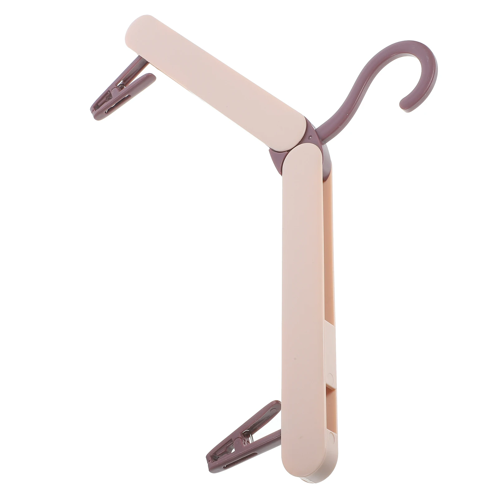 

Clothes Hanging Rack Portable Drying Travel Hangers Foldable with Clips Pink Folding for Student