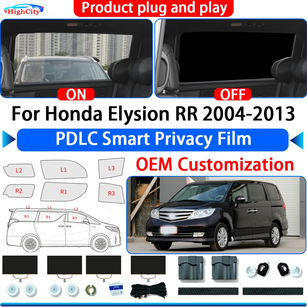 For Honda Elysion RR 2004-2013 OEM Switchable Electric Smart Privacy Film Polymer Dispersed Liquid Crystal Film Window Sunshade