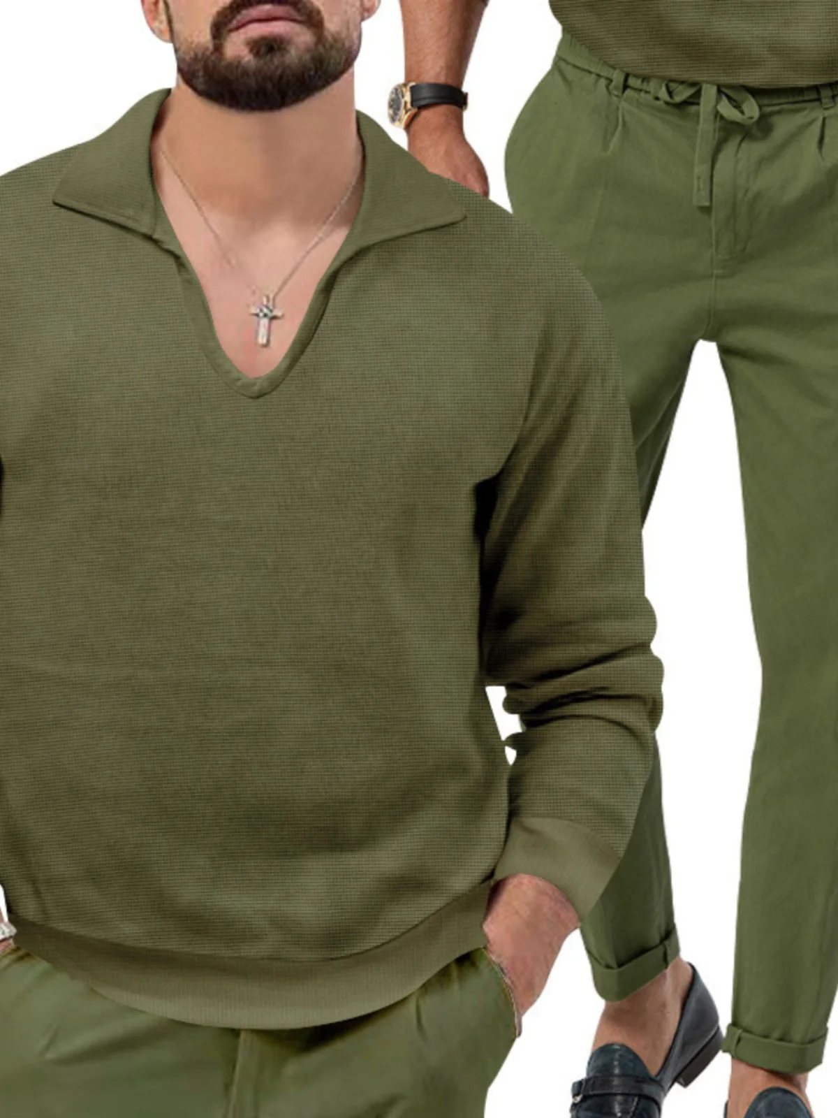 

Men's Casual Long Sve Long Pants Two-Piece Set Autumn Winter Thermal Polyester Fiber Muscle Doctor Brand Sportswear