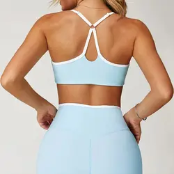 Women Solid Color Yoga Bra Gym Yoga Top Backless Workout Shockproof Crop Top Female Push Up Sport Bra Sports Underwear Yoga Vest
