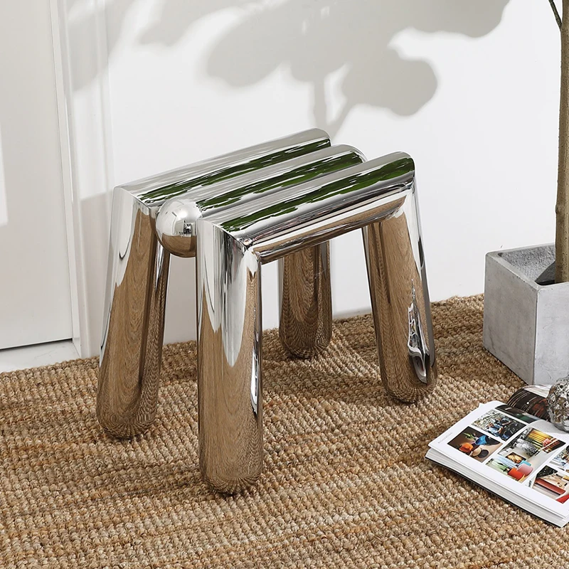 Stainless Steel Stools, Change Shoe Stool, Living Room Chairs, Footstool, Leisure Chair, Nordic Furniture,Metal Seats,Customized