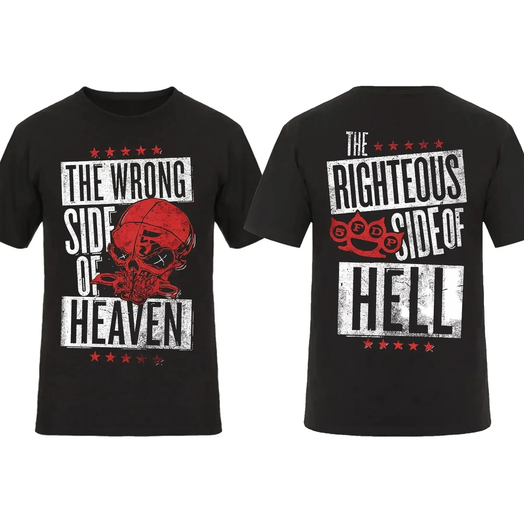 تي شيرت راكب الدراجة النارية على الوجهين للرجال ، أسود سكالي بخمسة أصابع ، لكمة الموت ، قماش الشباب الجرافيكي ، ملابس الشارع ، الموضة ، شاهد ،