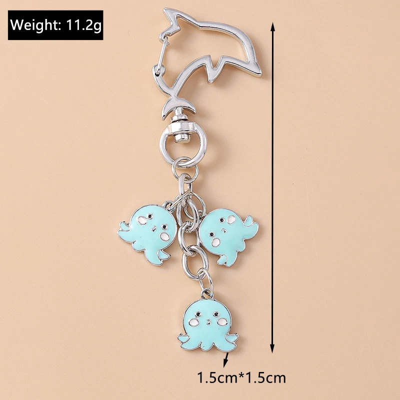 Aihua Schöne Y2K Sommer Strand Ozean Goldfisch Tintenfisch Wal Delphin Schlüsselbund Für Frauen Schlüssel Ringe Handtasche Anhänger Souvenir Geschenke – Detail 19