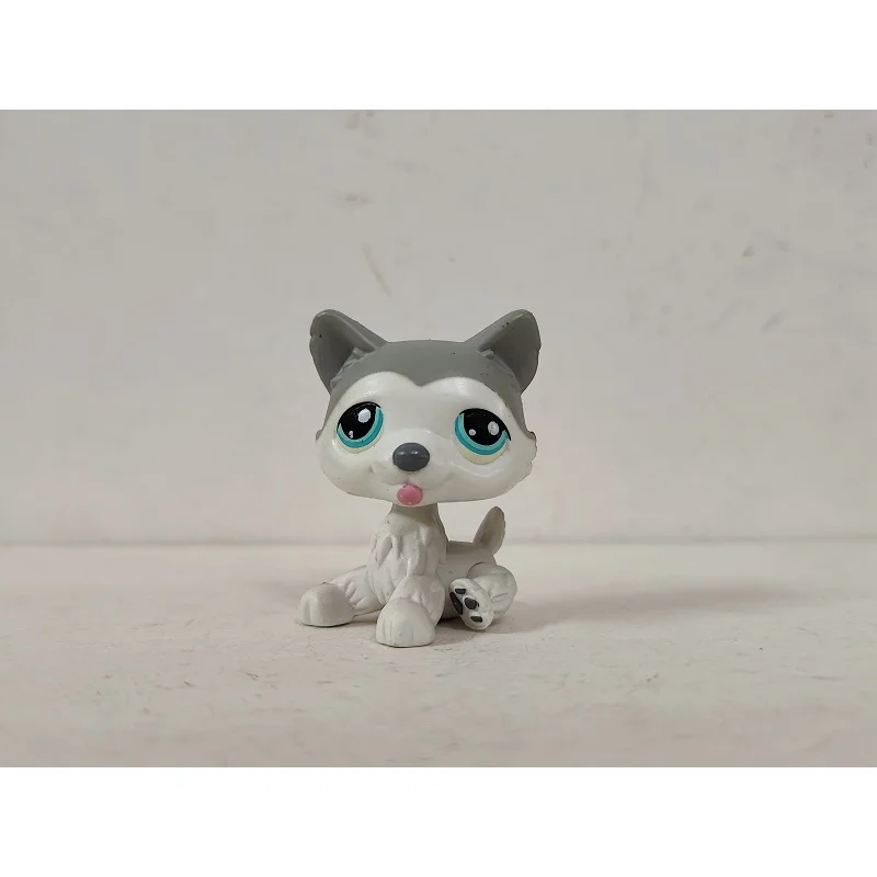 LPS Action Figure littlest pet shop Grey White Dog #6612 kid toy