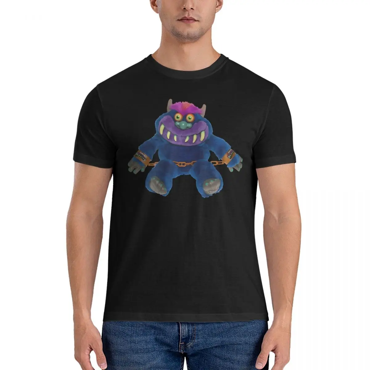 Men Adopt A T Shirts My Pet Monster 100% Cotton Clothing Funny Short Sleeve Crewneck Tees Summer T-Shirt