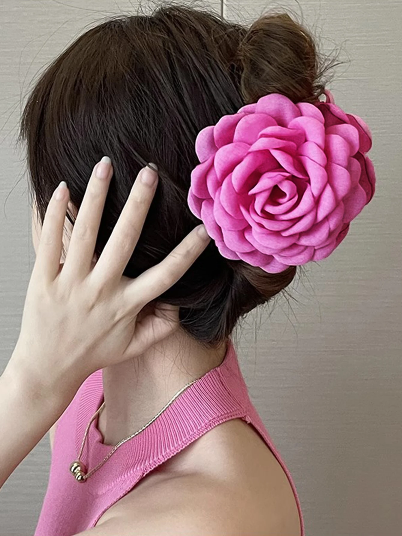 Lystrfac New Big Rose Flower Hair Clip Hairpin for Women Girls Back Head Clip Fashion Headdress Hair Accessories