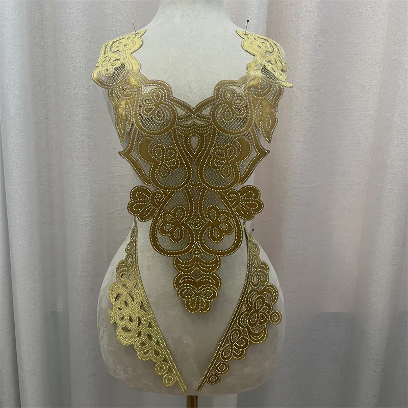 Manufacturer Direct Sales Collar New Embroidery Mesh Chest Sequin Bead Embroidery DIY Supply