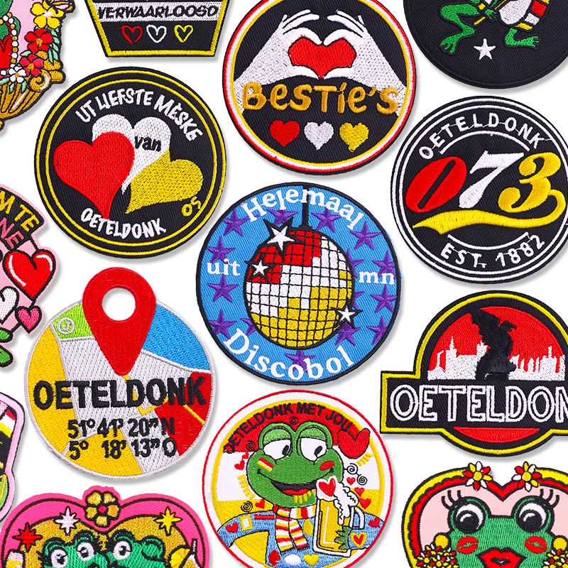 DIY Netherland Carnival Patch Oeteldonk Emblem Embroidered Patches Iron On Patches For Clothing Carnival Sew Embroidery Badges