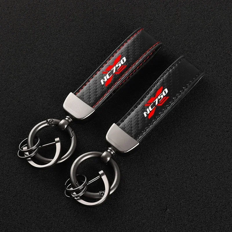 

New Leather Motorcycle keychain Horseshoe Buckle Jewelry for Honda NC750X NC750 X Accessories