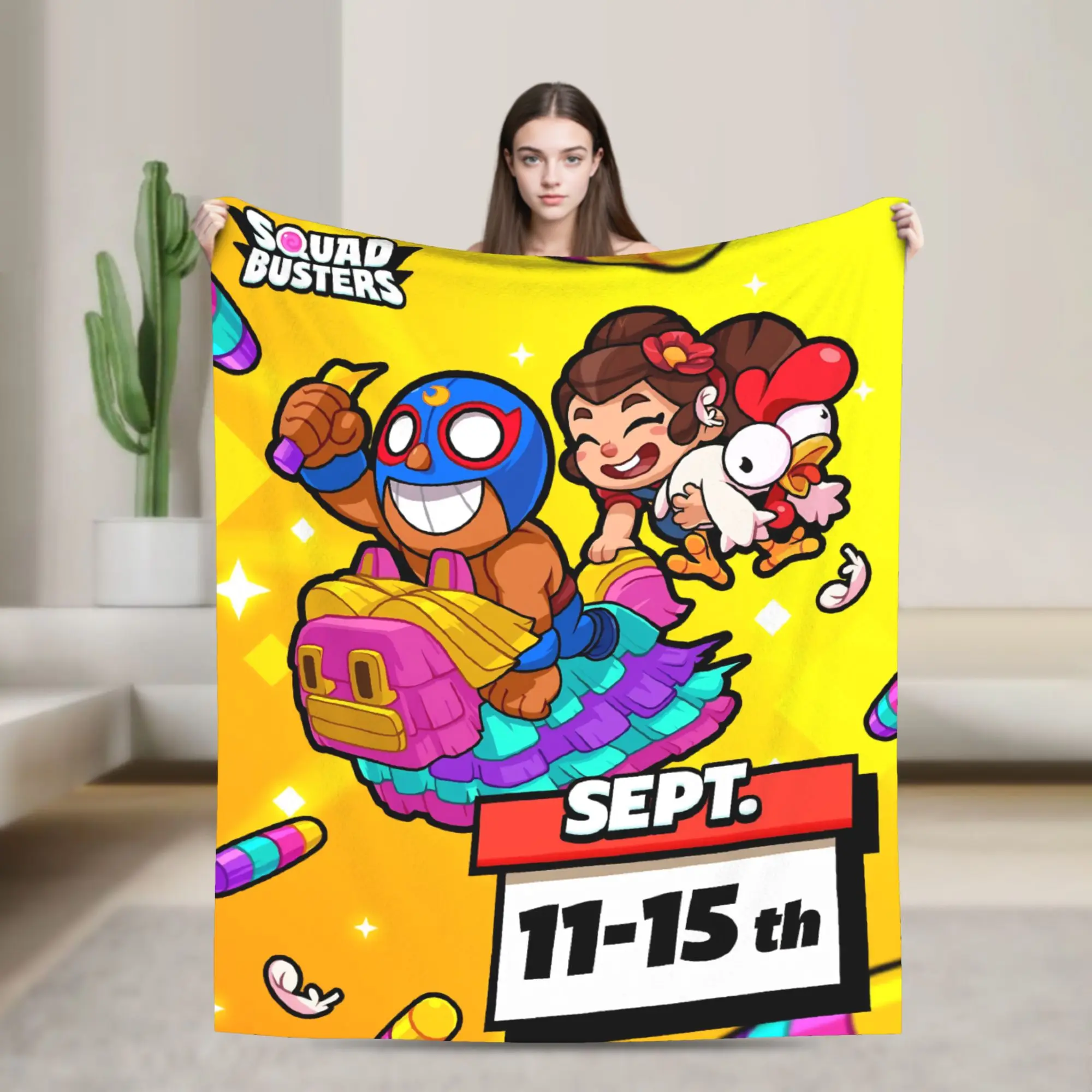 Warm Soft Blanket Decorative Squad Busters Game Throw Blanket  Flannel Bedspread For Couch Chair Sofa Bed Novelty Sofa Bed Cover
